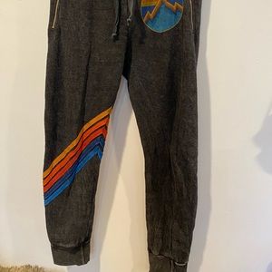 Charcoal 5 Stripe Aviator Nation Sweatpants